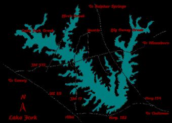 Lake Fork Reservoir, Texas Waterproof Map (Fishing Hot Spots) – Lake Maps